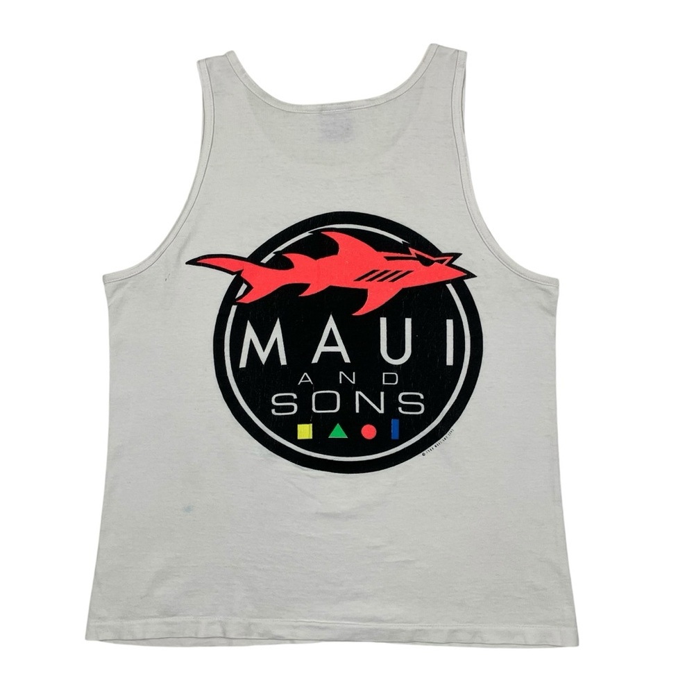 Vintage 80s 90s Maui and Sons Distressed Single Stitch Surf Tank Top Oneita USA
